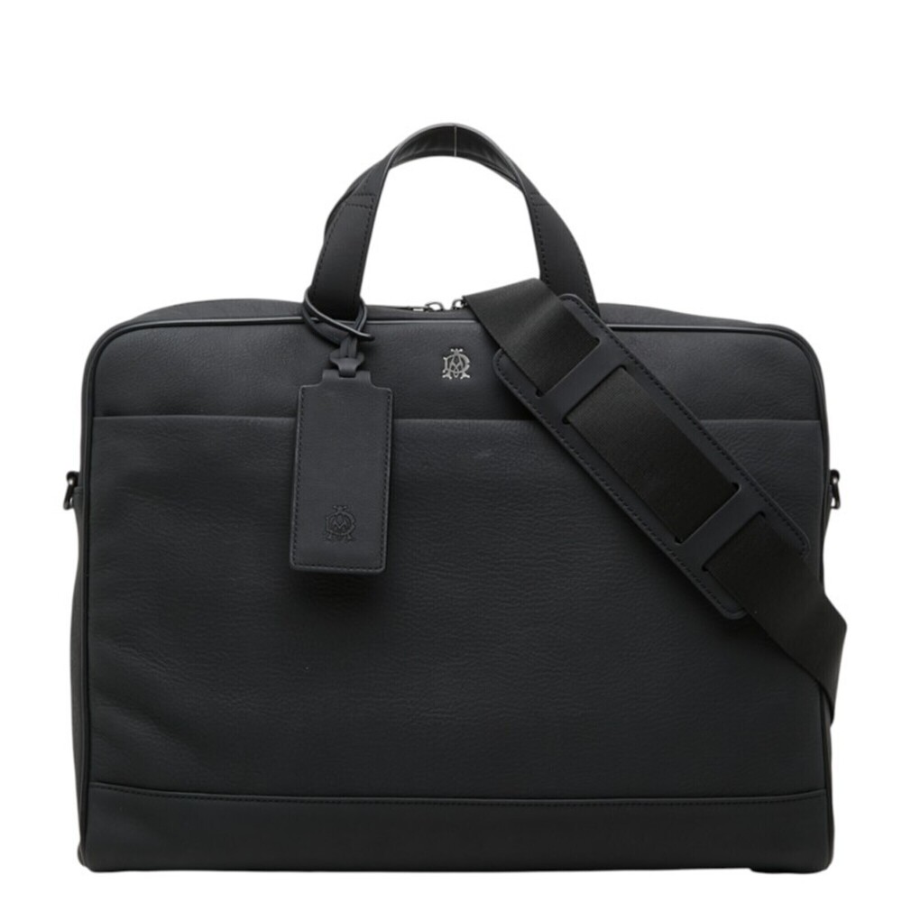 Dunhill Traveler Single Document Case Briefcase Business Bag 2-way Black Leat...
